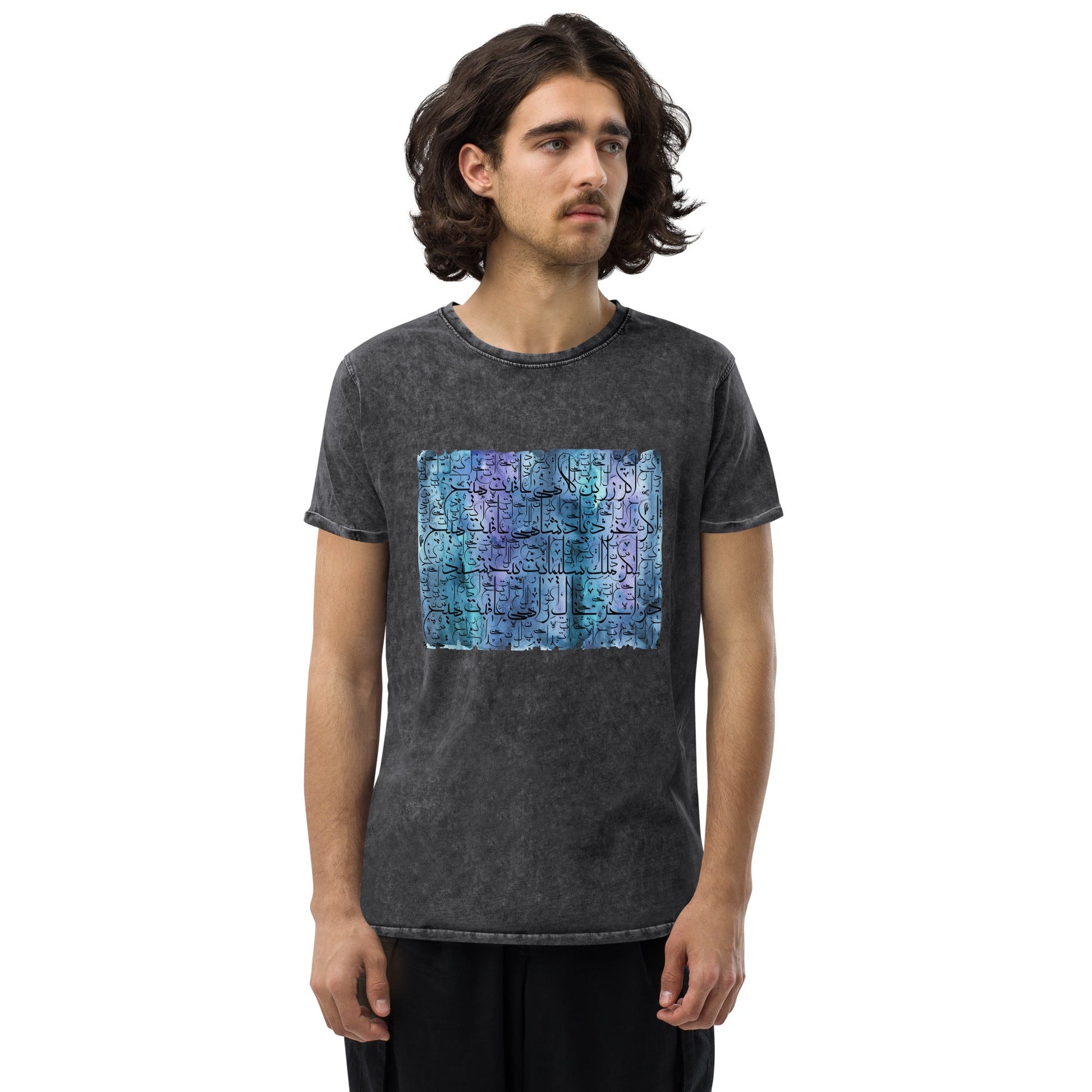 CALLIGRAPHY Denim T-Shirt For Men - BONOTEE