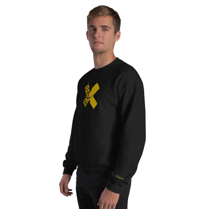 Classic Fit Crew Neck Premium Embroidered Unisex Sweatshirt THE X - BONOTEE