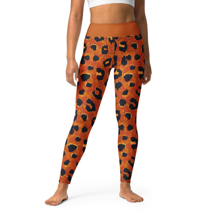 Comfortable Yoga Leggings With Leopard Brown Pattern - BONOTEE