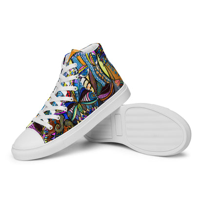 Men’s High Top Canvas Sneakers KING and QUEEN