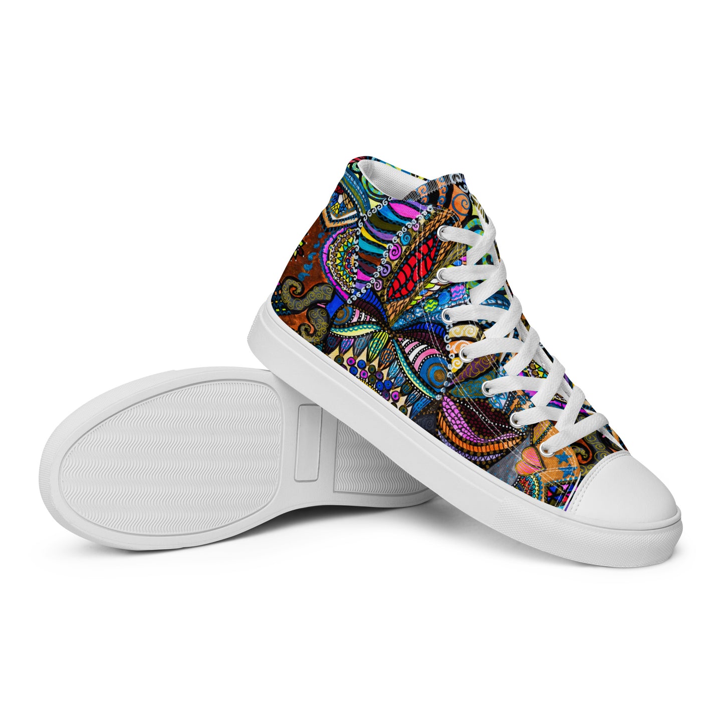 Men’s High Top Canvas Sneakers KING and QUEEN