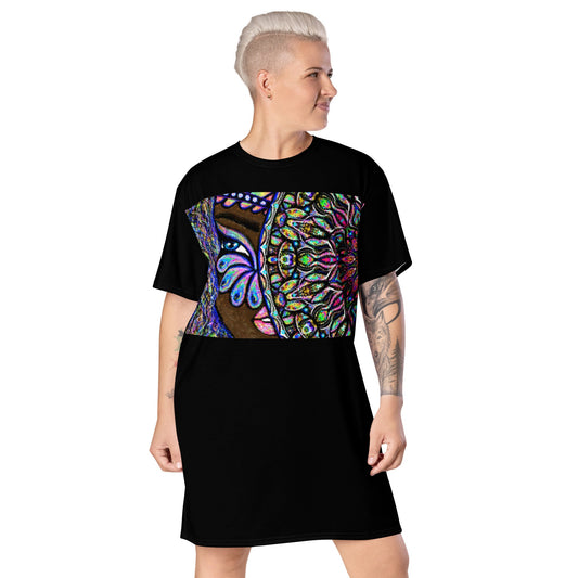 PEACOCK EYES Women's T - Shirt Dress - BONOTEE