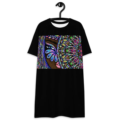 PEACOCK EYES Women's T - Shirt Dress - BONOTEE