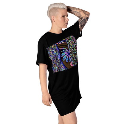 PEACOCK EYES Women's T - Shirt Dress - BONOTEE