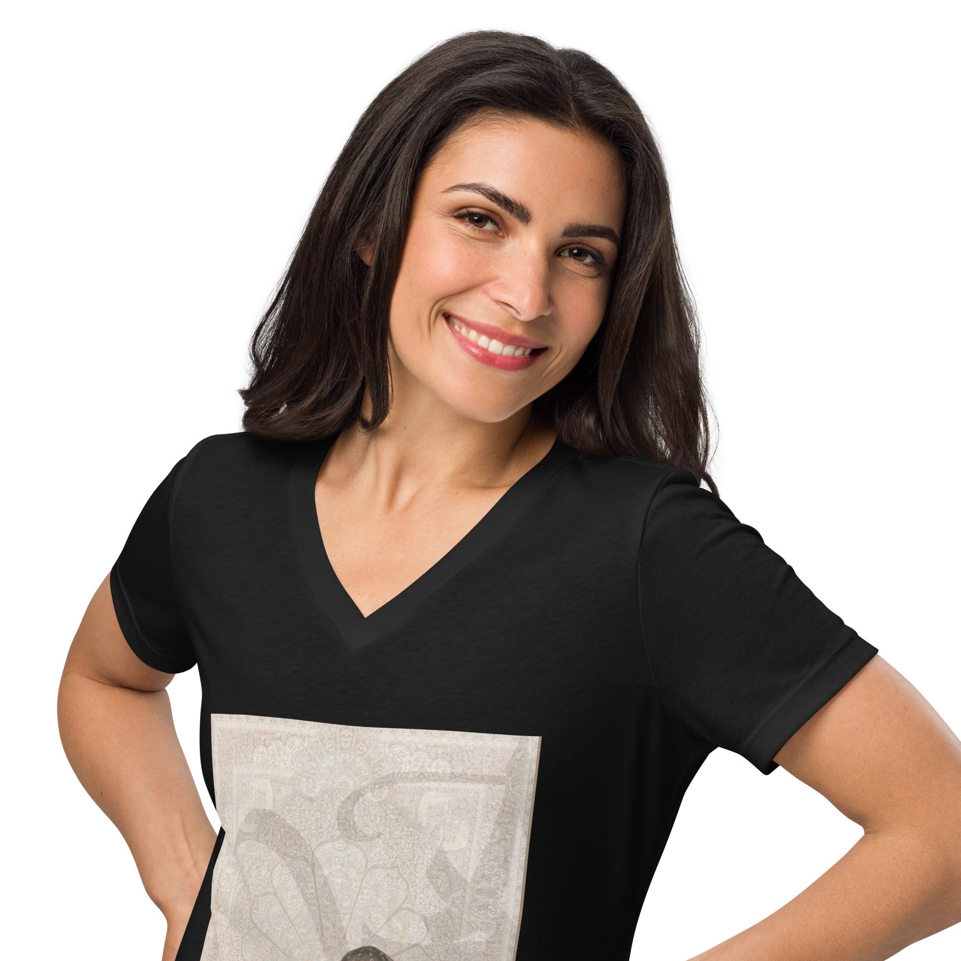 Short Sleeve Relaxed V - neck Women's T - Shirt ARAB WOMAN - BONOTEE