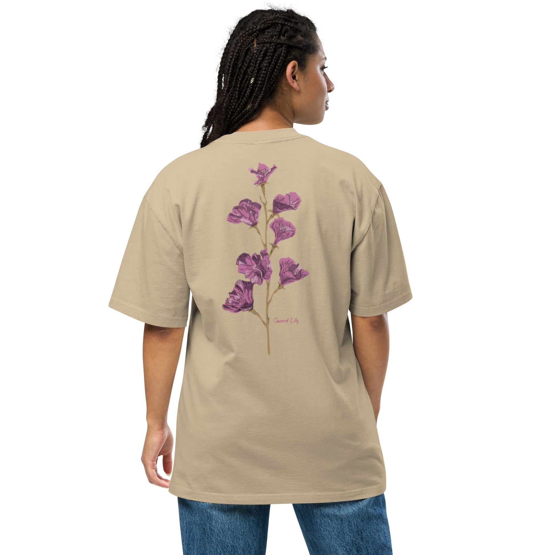 Shoulder Drop Oversized Faded Crew Neck Tee SWORD LILY - BONOTEE