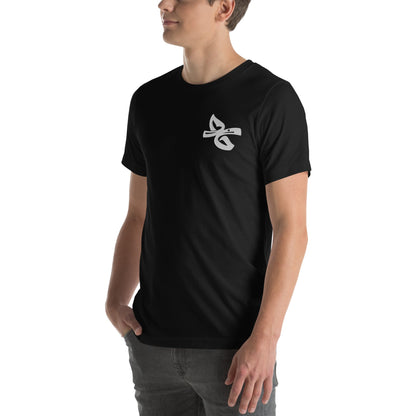 Unisex Short Sleeve Embroidered Black T - Shirt SHARP - BONOTEE