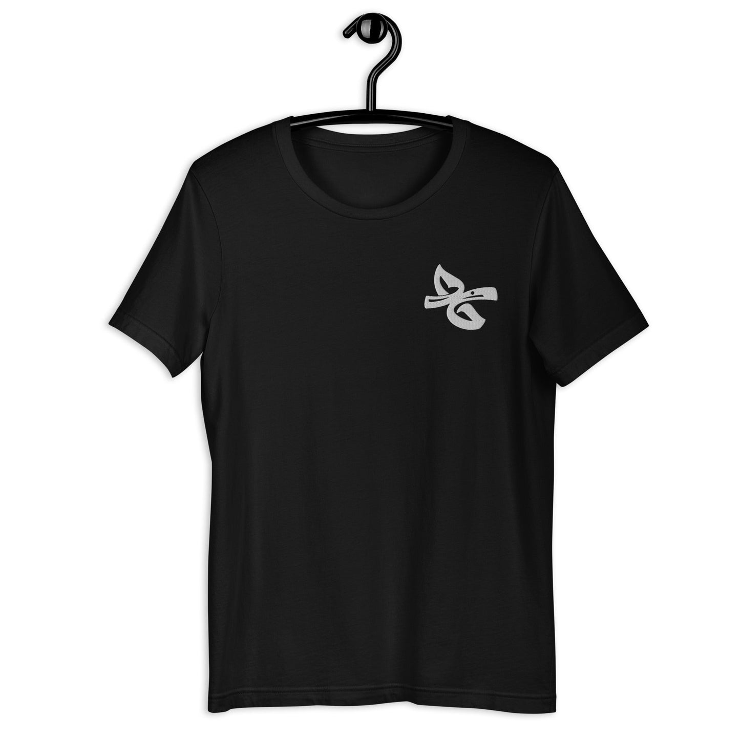 Unisex Short Sleeve Embroidered Black T - Shirt SHARP - BONOTEE