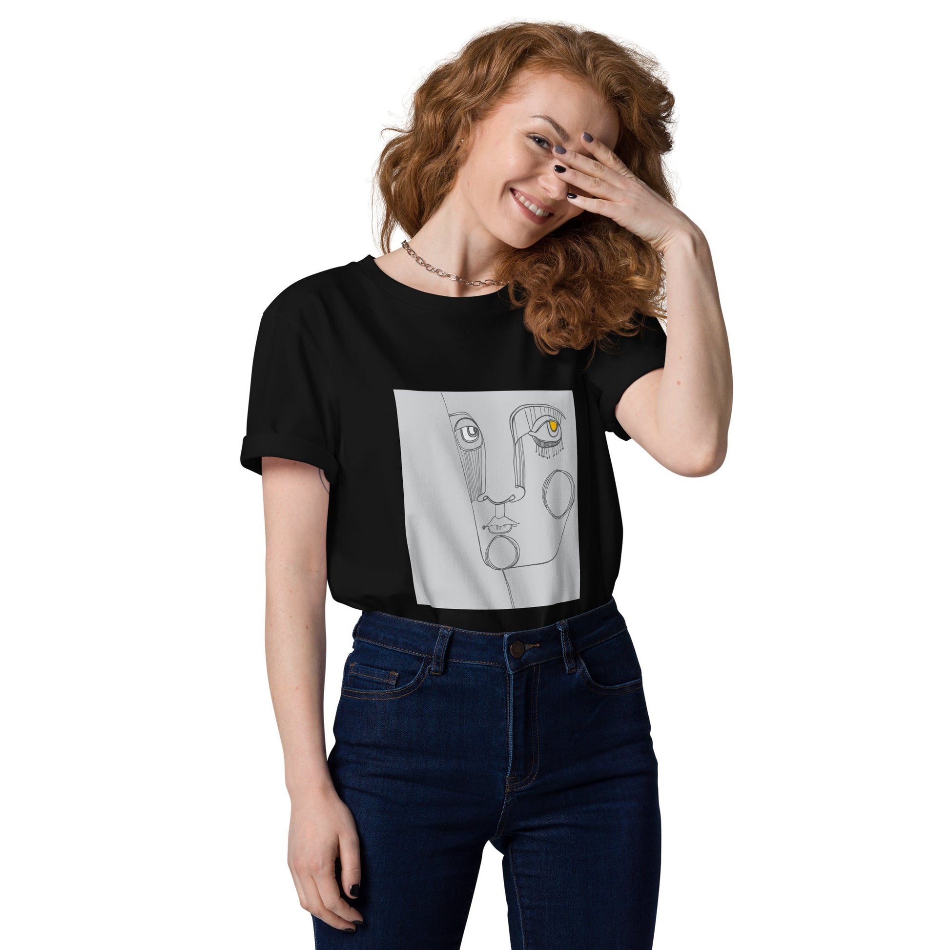 Women's Organic T - Shirt Medium Fit FACE LOOK 5 - BONOTEE