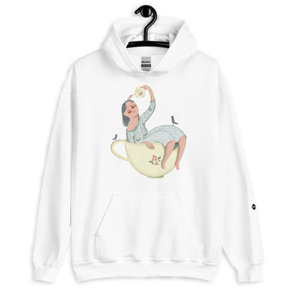 womens-fleece-hoodie-drawing-tea-white