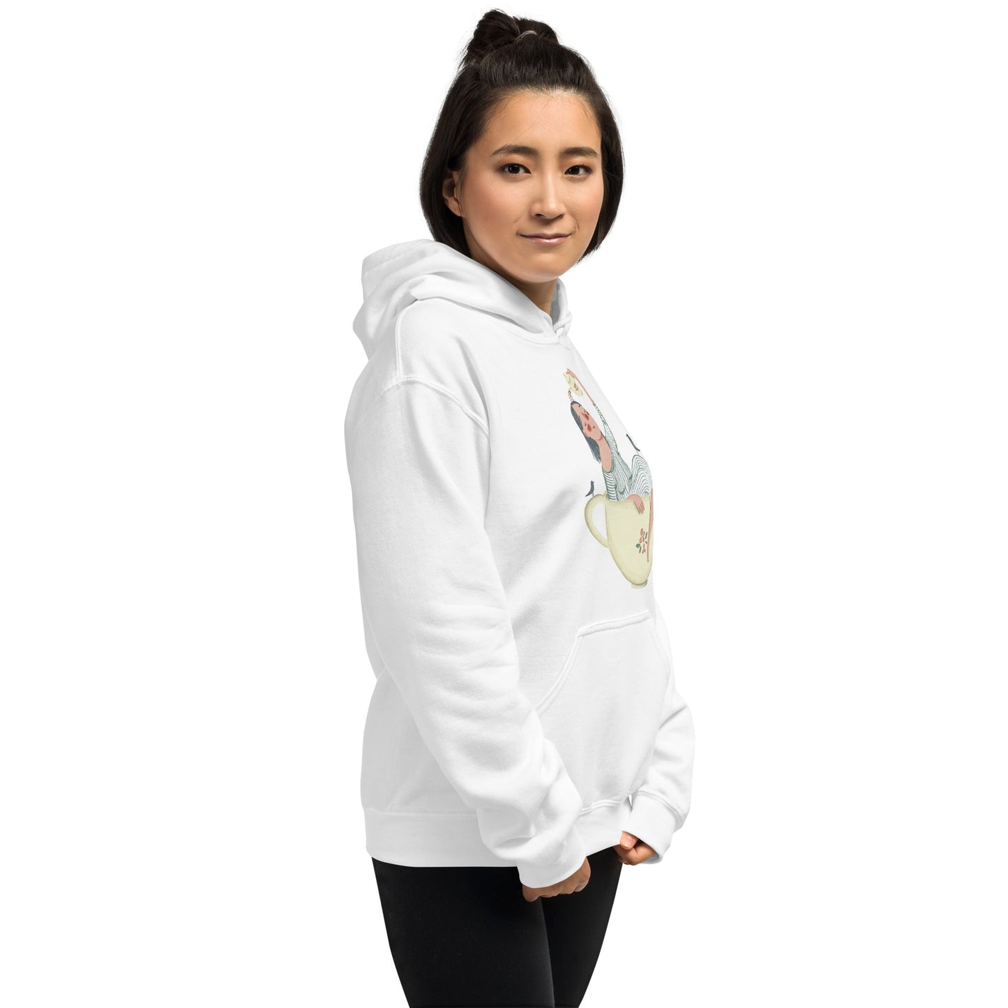 womens-fleece-hoodie-drawing-tea-white