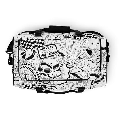 duffle-bag-watch-out-for-bikers-white