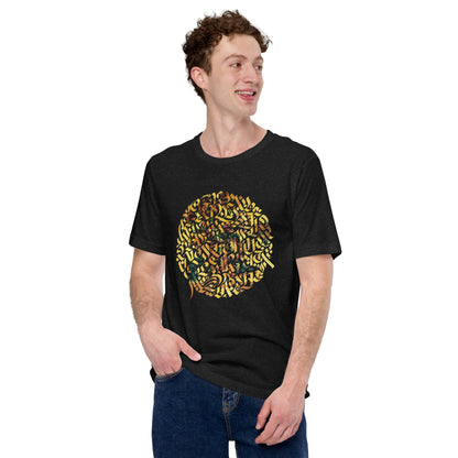 unisex-tshirt-flower-black-heather