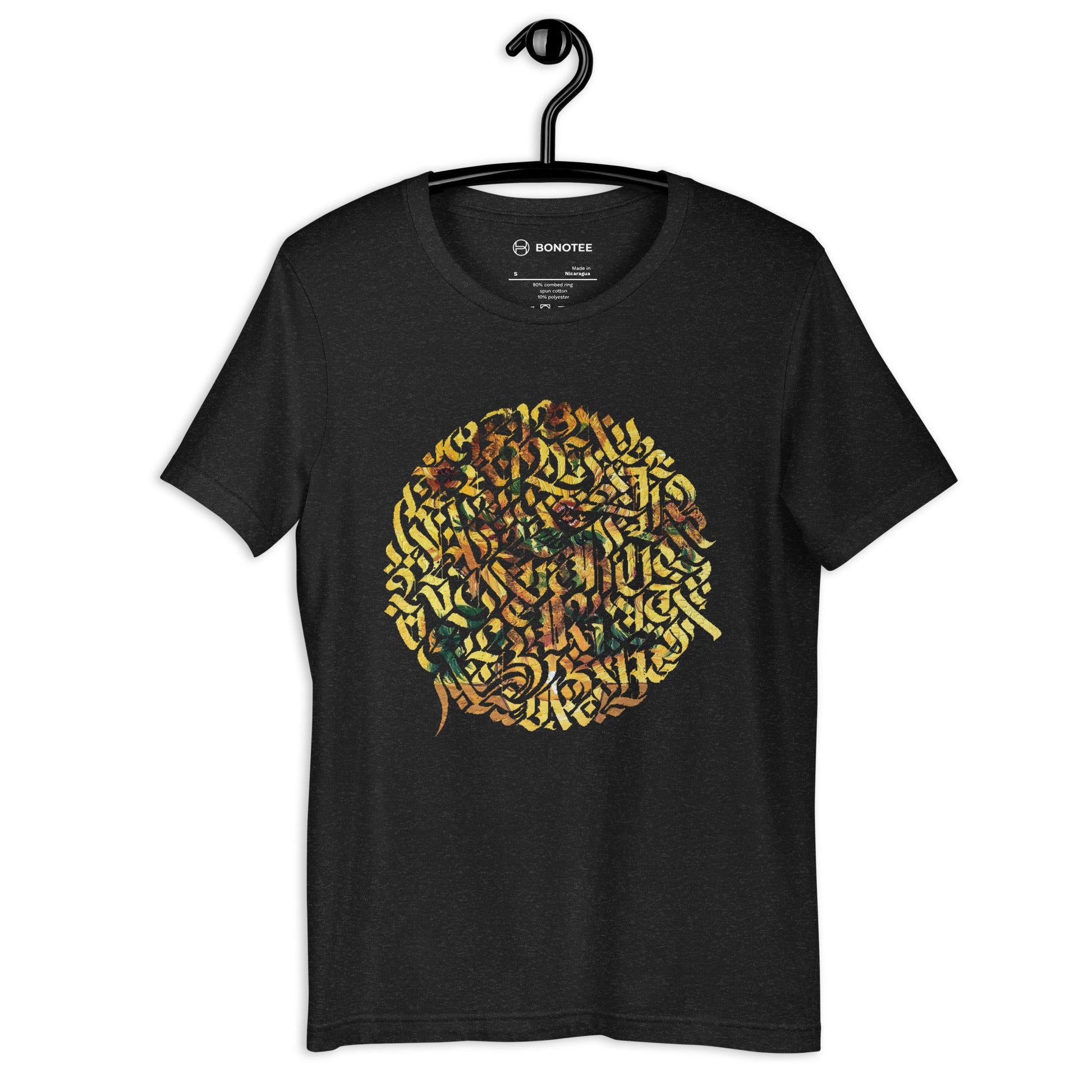 unisex-tshirt-flower-black-heather