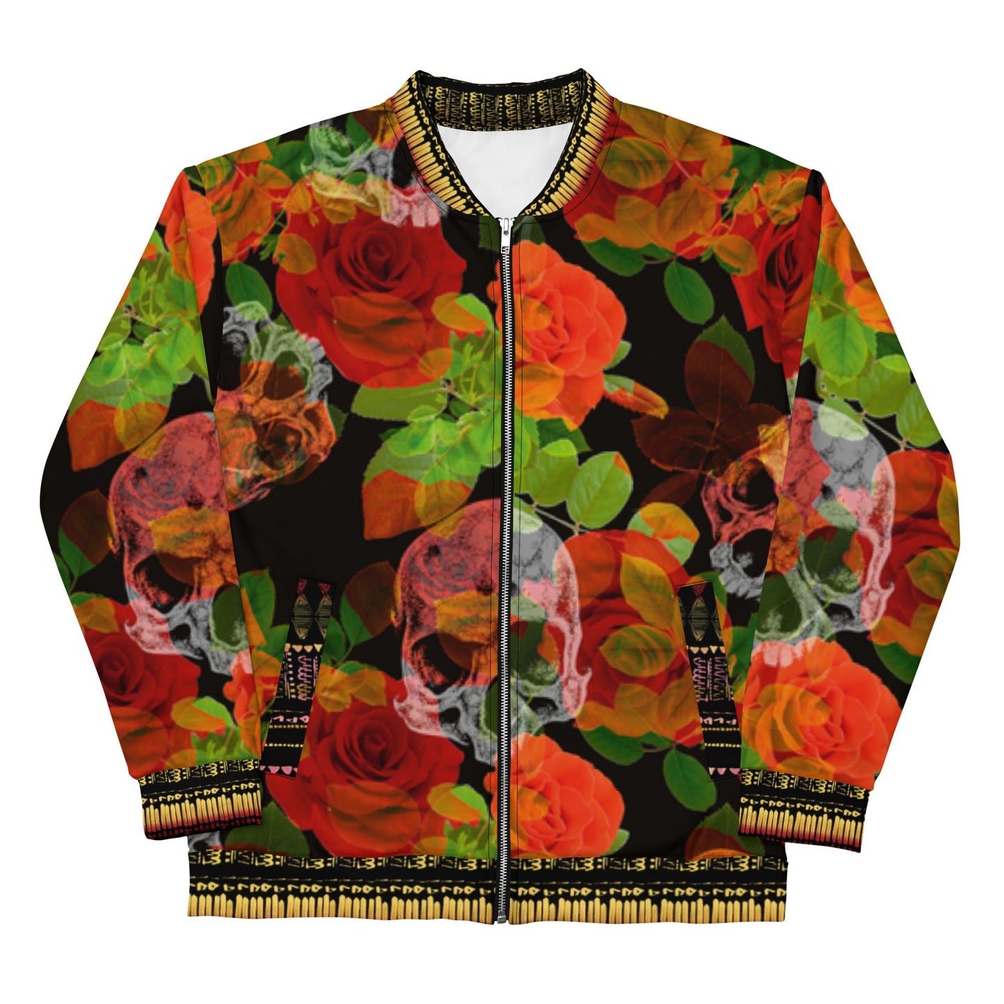 \unisex-bomber-jacket-rose-and-skull-black-red